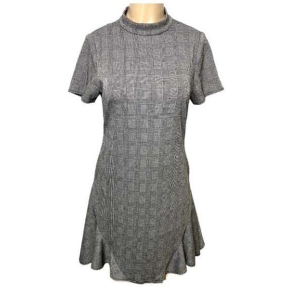 Nanette Lepore Dresses & Skirts - Nanette Lepore Mock Neck Plaid Houndstooth Dress 12